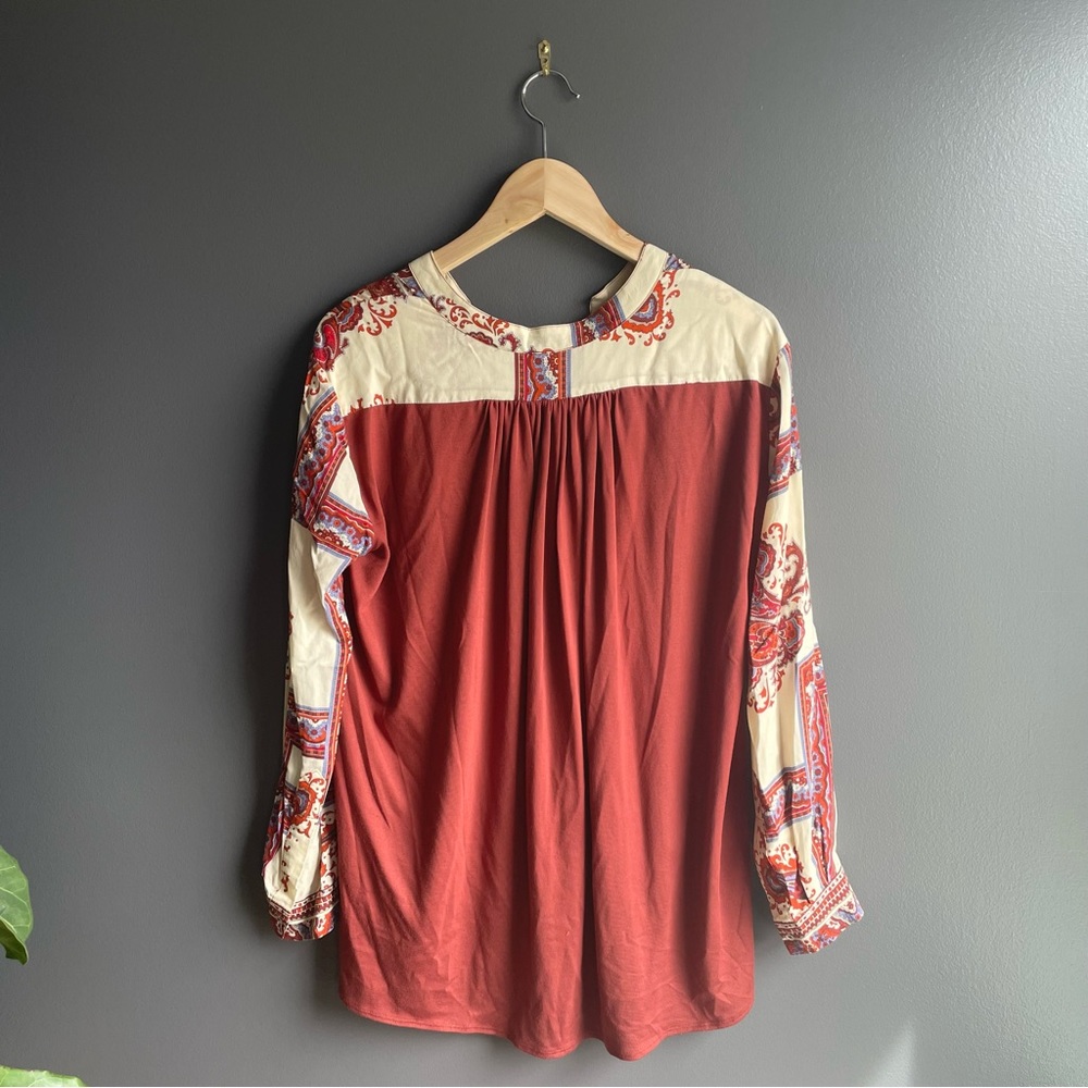 TINY bohemian boho Women blouse with V Neck - Picture 4 of 6